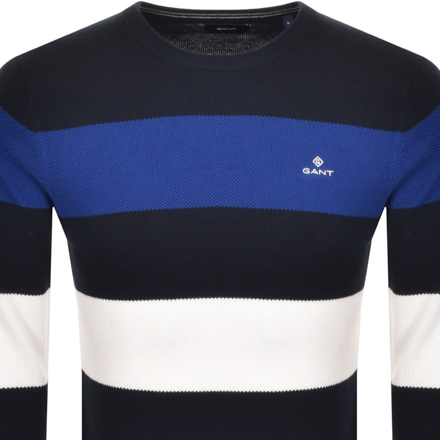 Alternative Image for ProductGant Multistripe Cotton Pique Jumper Navy2